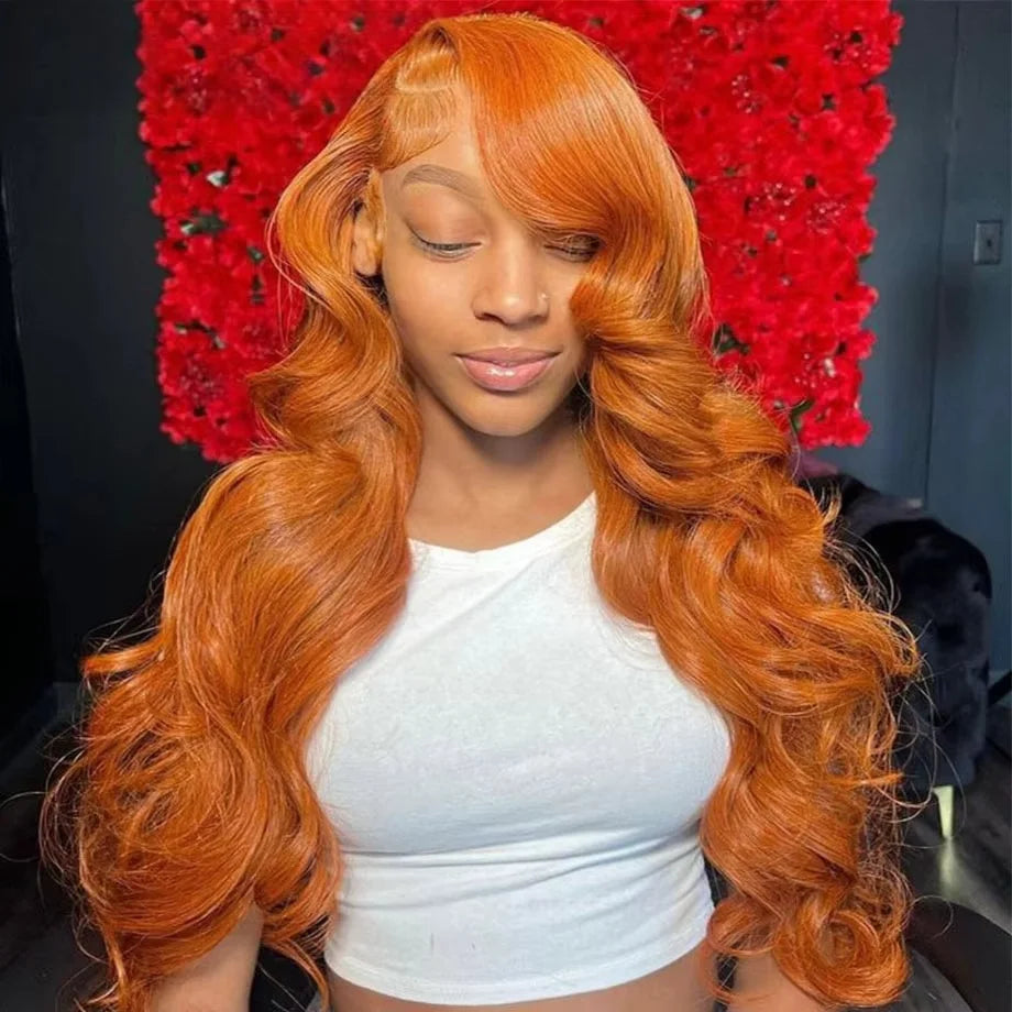 Mossily Ginger Human Hair Wig Body Wave Orange Ginger Hd Lace Wig 13x6 Human Hair 13x4 Lace Frontal Colored Human Hair Wigs