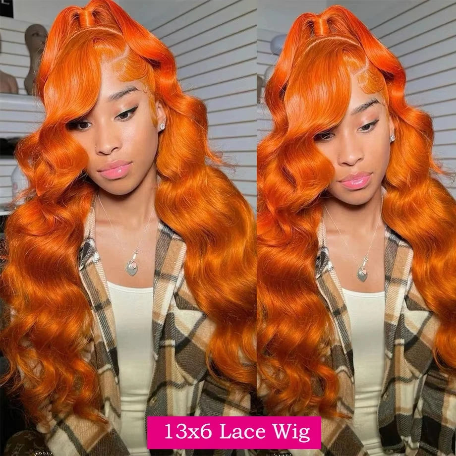 Mossily Ginger Human Hair Wig Body Wave Orange Ginger Hd Lace Wig 13x6 Human Hair 13x4 Lace Frontal Colored Human Hair Wigs