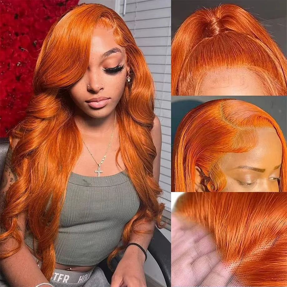 Mossily Ginger Human Hair Wig Body Wave Orange Ginger Hd Lace Wig 13x6 Human Hair 13x4 Lace Frontal Colored Human Hair Wigs