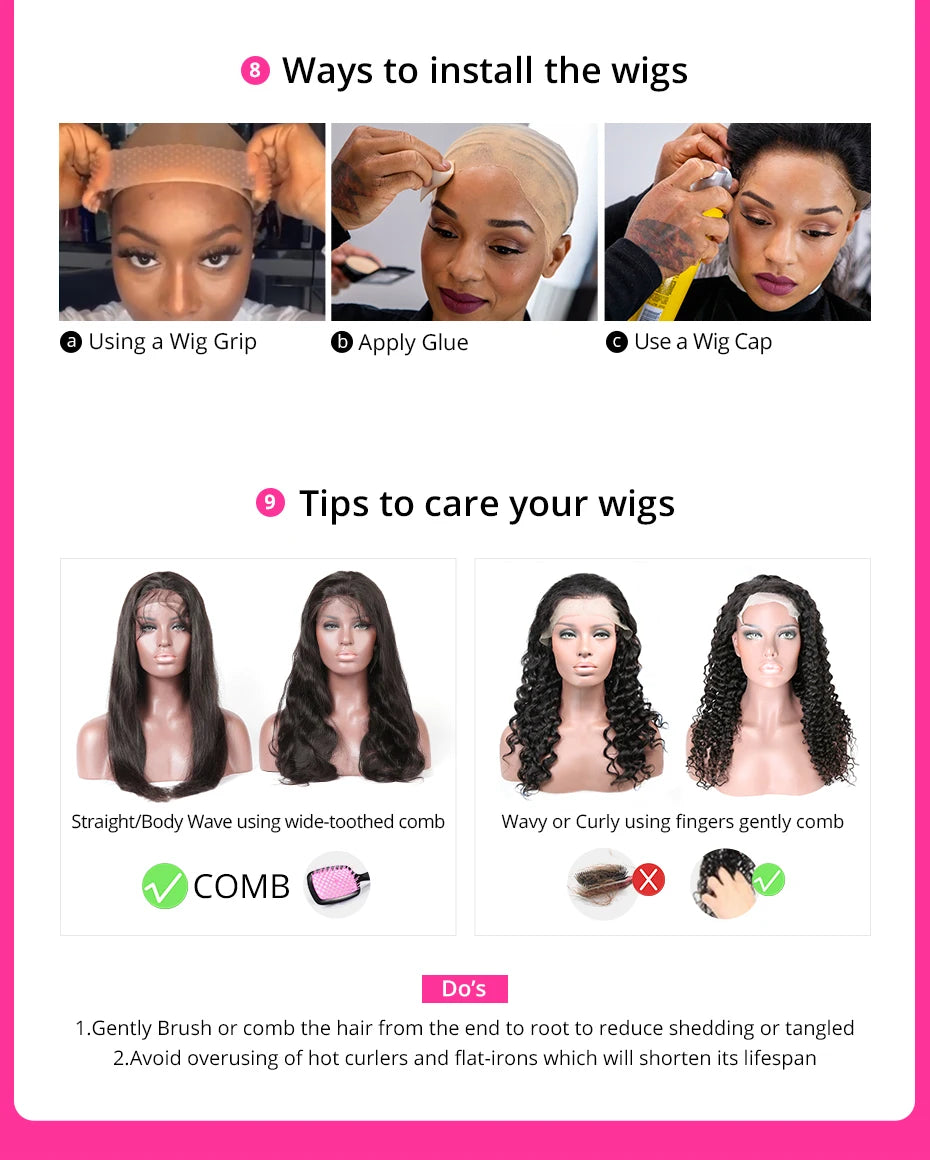 Deep Wave 13x6 HD Lace Frontal Human Hair Wig 250 High Density Brazilian Curly Water Wave Lace Frontal Wigs For Women CEXXY