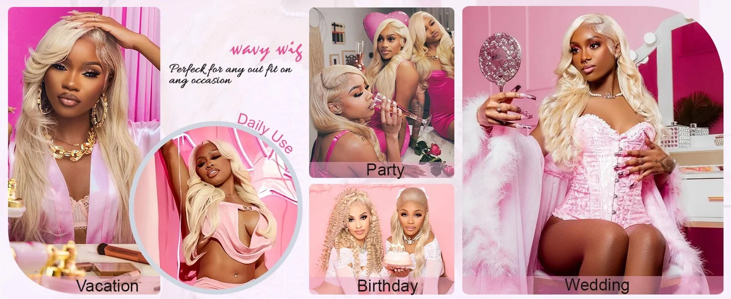38 Inch 613 Lace Front Wig 210 Density Human Hair 13x6 Blonde glueless wigs Human Hair Body Wave HD Brazilian Lace Frontal Wig