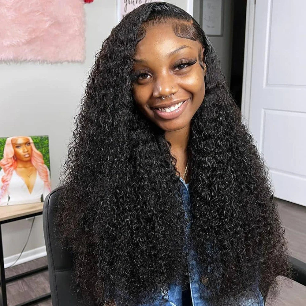 Deep Wave 13x6 HD Lace Frontal Human Hair Wig 250 High Density Brazilian Curly Water Wave Lace Frontal Wigs For Women CEXXY