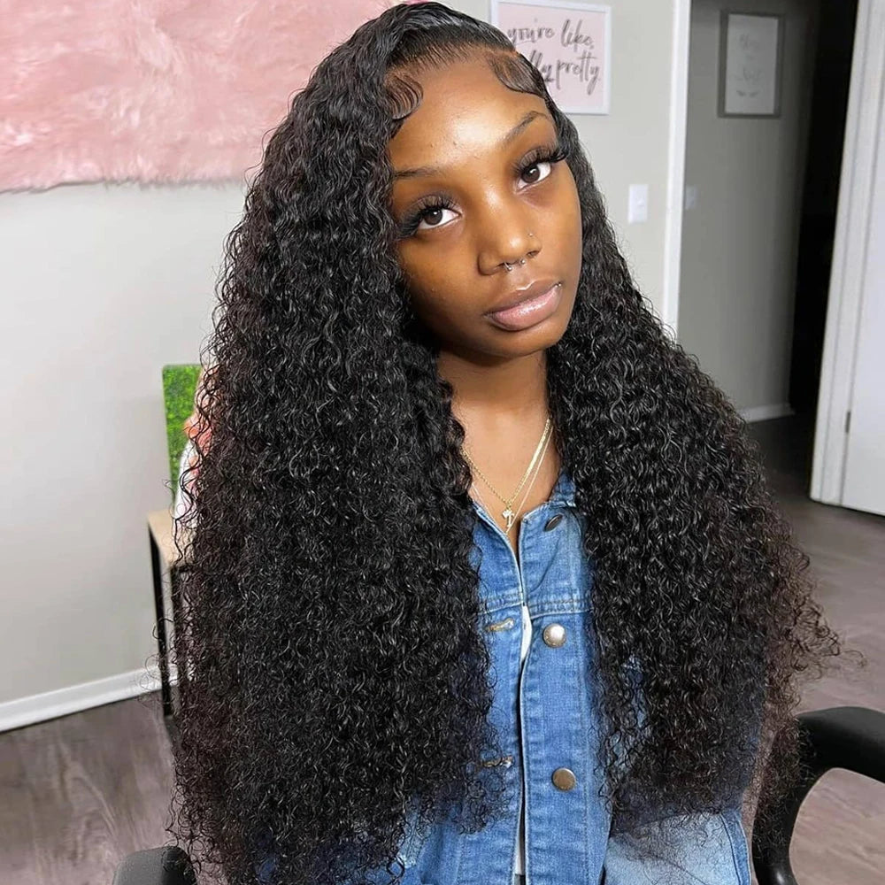 Deep Wave 13x6 HD Lace Frontal Human Hair Wig 250 High Density Brazilian Curly Water Wave Lace Frontal Wigs For Women CEXXY