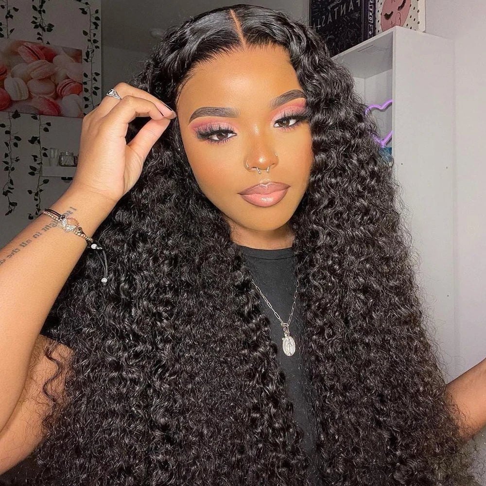 Deep Wave 13x6 HD Lace Frontal Human Hair Wig 250 High Density Brazilian Curly Water Wave Lace Frontal Wigs For Women CEXXY