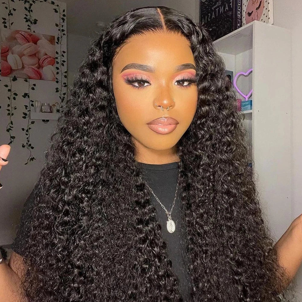 Deep Wave 13x6 HD Lace Frontal Human Hair Wig 250 High Density Brazilian Curly Water Wave Lace Frontal Wigs For Women CEXXY