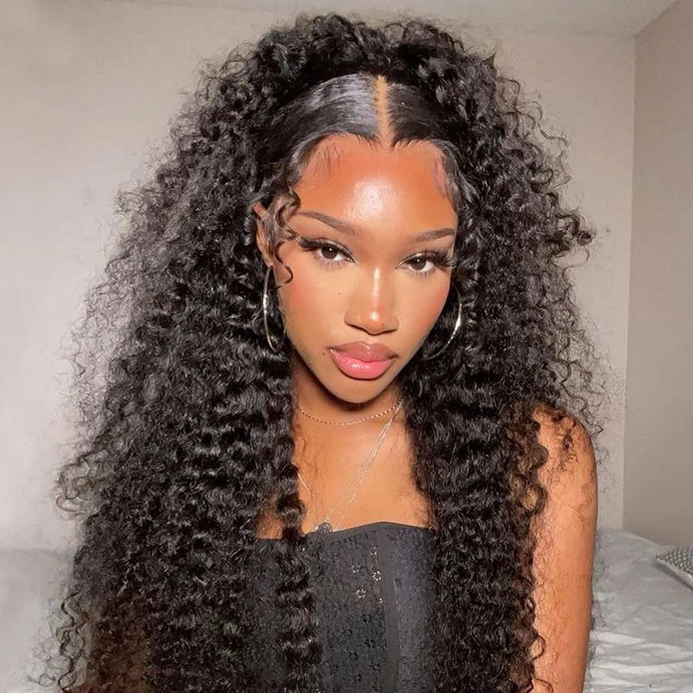 Deep Wave 13x6 HD Lace Frontal Human Hair Wig 250 High Density Brazilian Curly Water Wave Lace Frontal Wigs For Women CEXXY