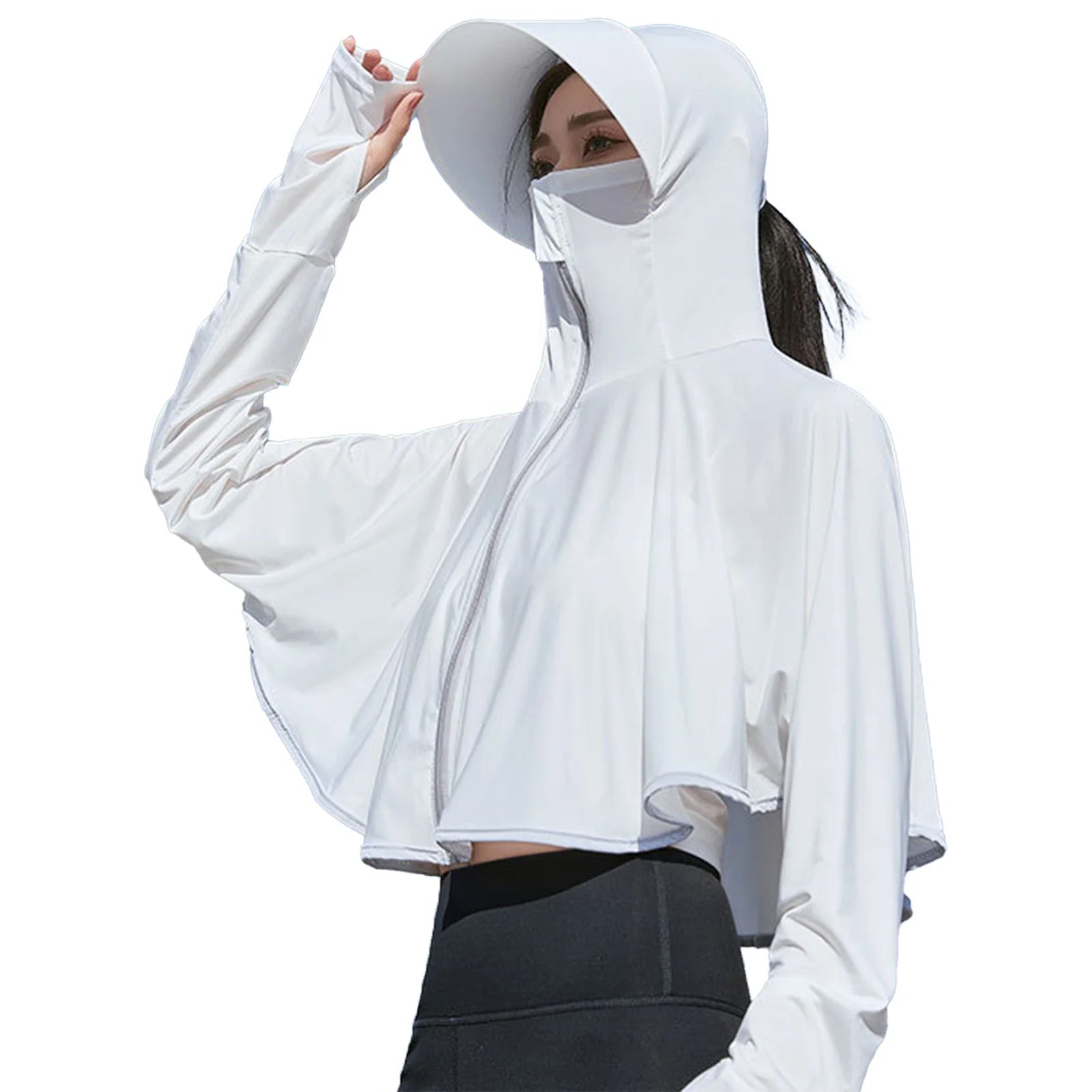 Outdoor Sun Protection Jackets Lightweight Shirts UV Blocking Hoodie with Mask for Motorcycle Cycling Riding