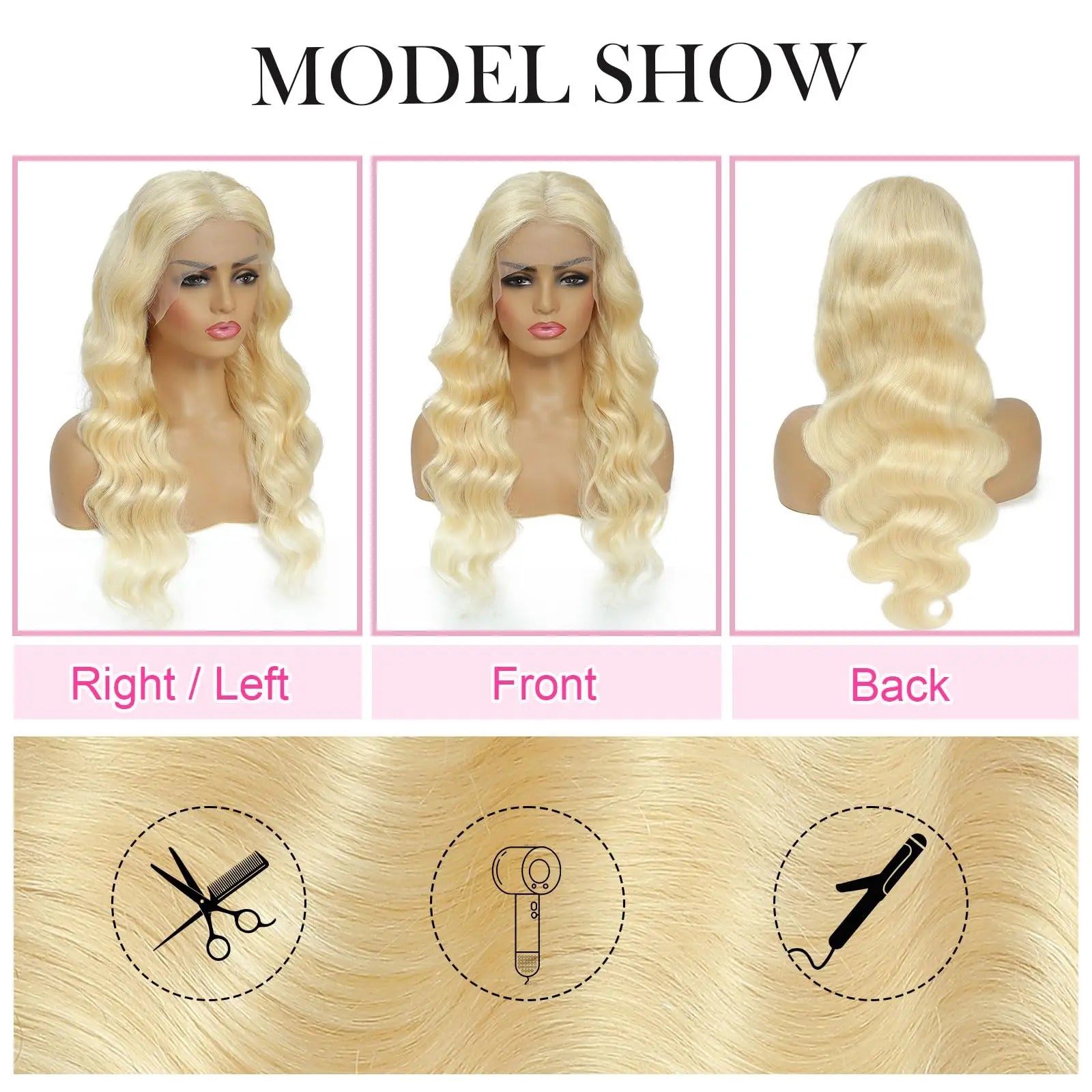 38 Inch 613 Lace Front Wig 210 Density Human Hair 13x6 Blonde glueless wigs Human Hair Body Wave HD Brazilian Lace Frontal Wig
