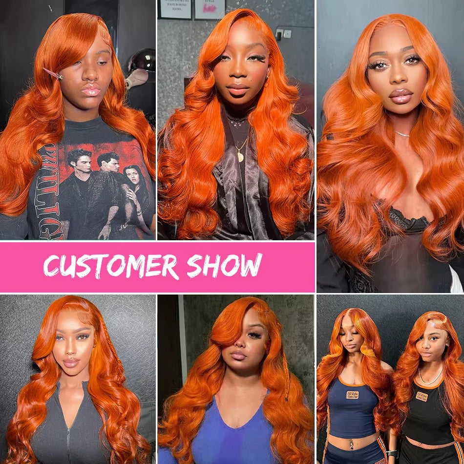 Mossily Ginger Human Hair Wig Body Wave Orange Ginger Hd Lace Wig 13x6 Human Hair 13x4 Lace Frontal Colored Human Hair Wigs