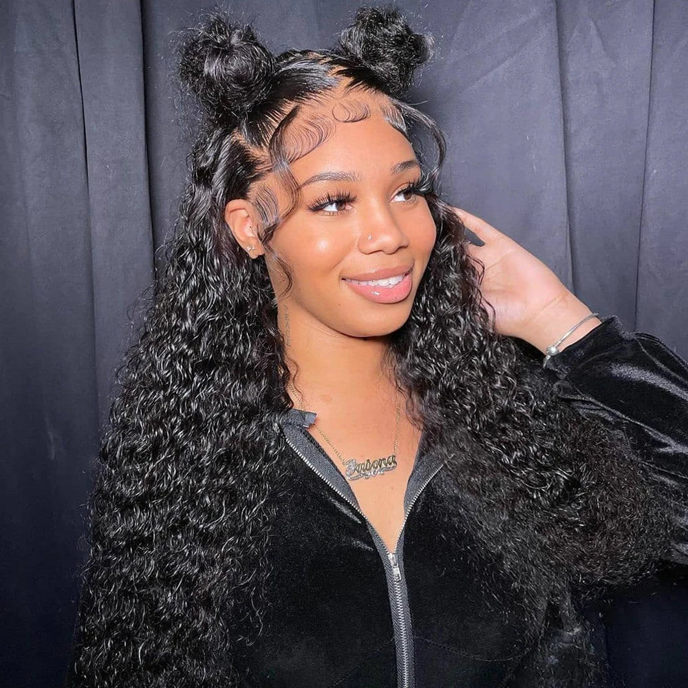 Deep Wave 13x6 HD Lace Frontal Human Hair Wig 250 High Density Brazilian Curly Water Wave Lace Frontal Wigs For Women CEXXY