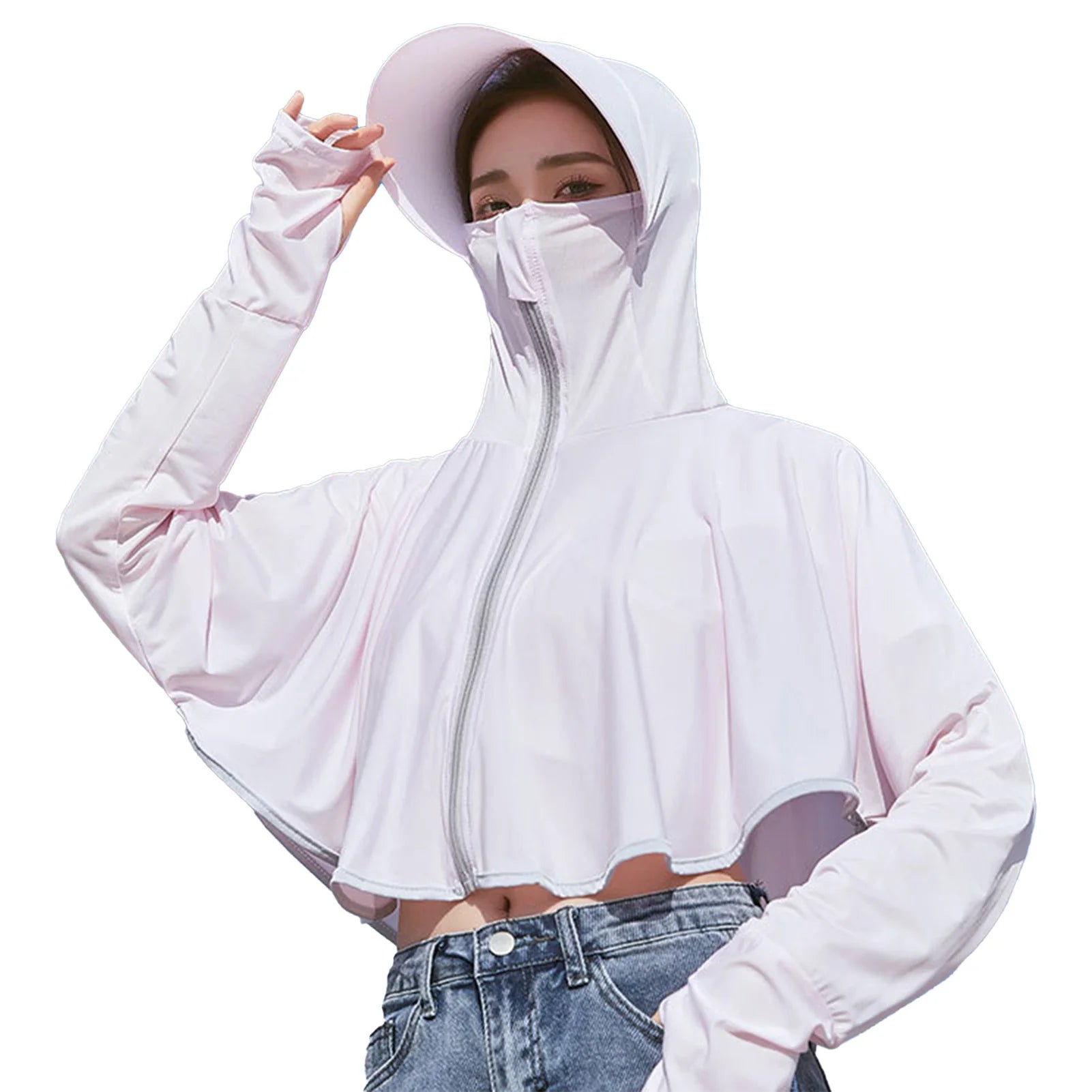 Outdoor Sun Protection Jackets Lightweight Shirts UV Blocking Hoodie with Mask for Motorcycle Cycling Riding