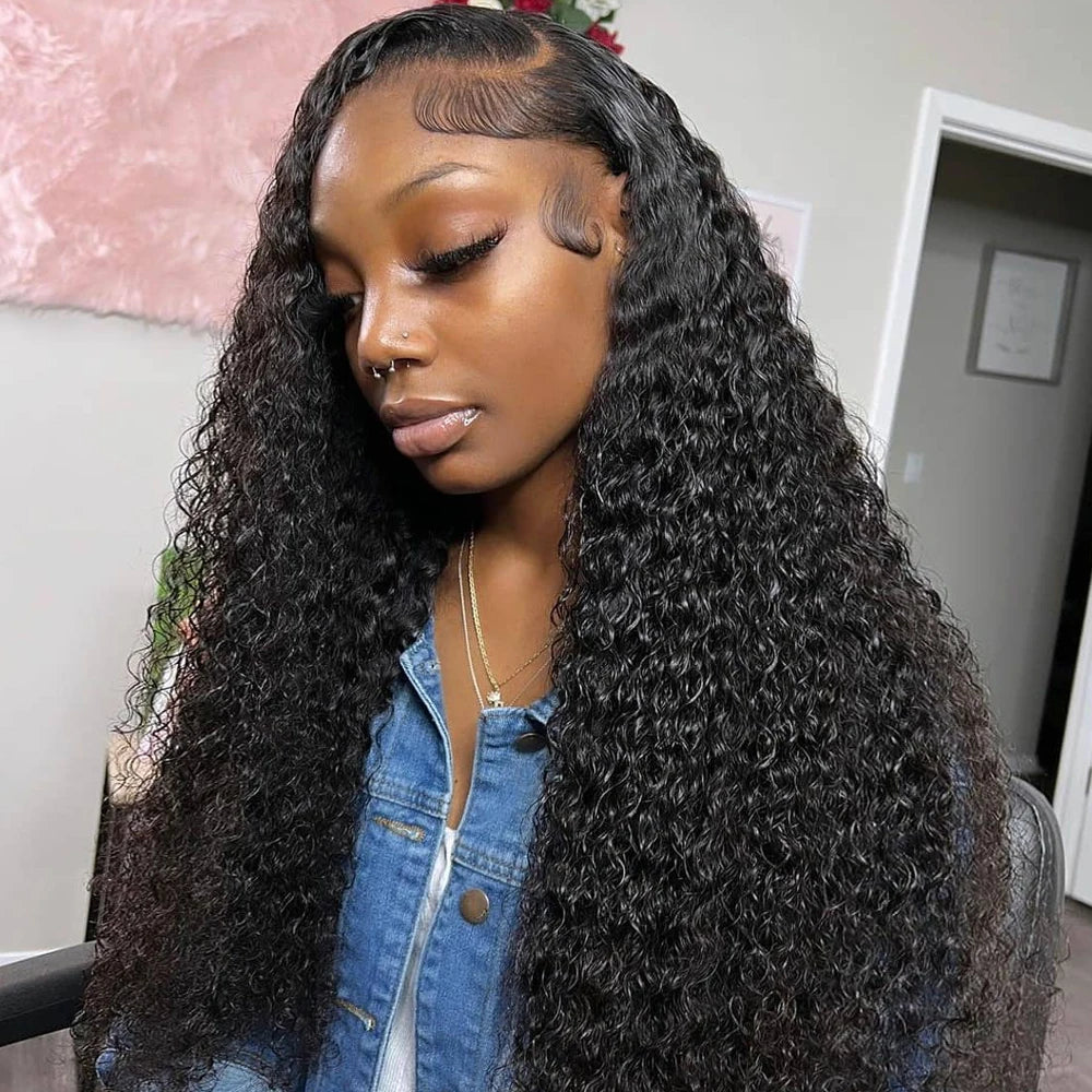 Deep Wave 13x6 HD Lace Frontal Human Hair Wig 250 High Density Brazilian Curly Water Wave Lace Frontal Wigs For Women CEXXY