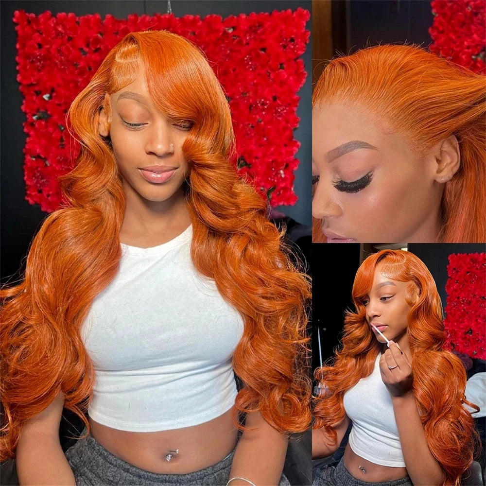 Mossily Ginger Human Hair Wig Body Wave Orange Ginger Hd Lace Wig 13x6 Human Hair 13x4 Lace Frontal Colored Human Hair Wigs