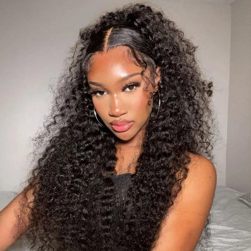 Deep Wave 13x6 HD Lace Frontal Human Hair Wig 250 High Density Brazilian Curly Water Wave Lace Frontal Wigs For Women CEXXY