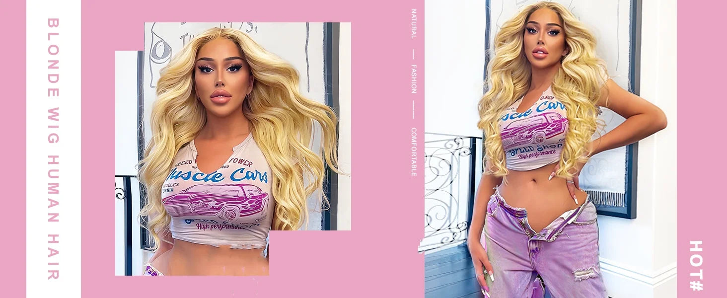 38 Inch 613 Lace Front Wig 210 Density Human Hair 13x6 Blonde glueless wigs Human Hair Body Wave HD Brazilian Lace Frontal Wig