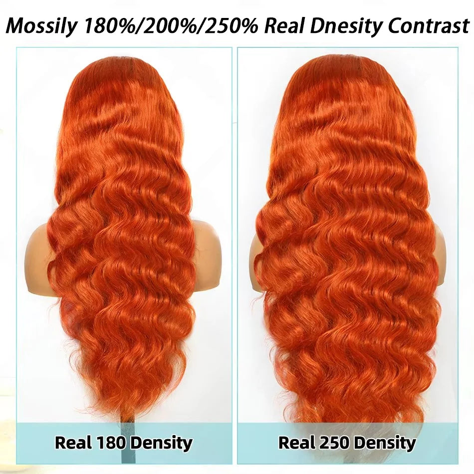 Mossily Ginger Human Hair Wig Body Wave Orange Ginger Hd Lace Wig 13x6 Human Hair 13x4 Lace Frontal Colored Human Hair Wigs