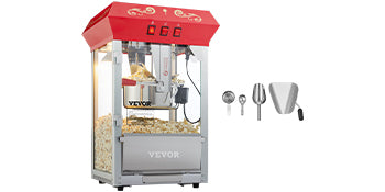 SucceBuy 8/12Oz Electric Popcorn Maker Commercial Popper Machine  Automatic Corn Cookware with Scoop Spoon 304 Heating Tube