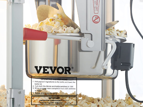 SucceBuy 8/12Oz Electric Popcorn Maker Commercial Popper Machine  Automatic Corn Cookware with Scoop Spoon 304 Heating Tube