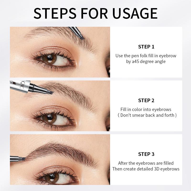 Four-pronged Eyebrow Pencil Waterproof Sweat-proof Liquid Eyebrow Pencil