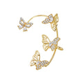 Women'S Elegant Butterfly Ear Cuffs - No-Piercing Ear Hooks, Synthetic Gemstone Accents, Everyday & Formal Jewelry for Parties, Weddings, Everyday Outfits - Non-Piercing Ear Clips for Sensitive Light Beige, Party Accessories,
