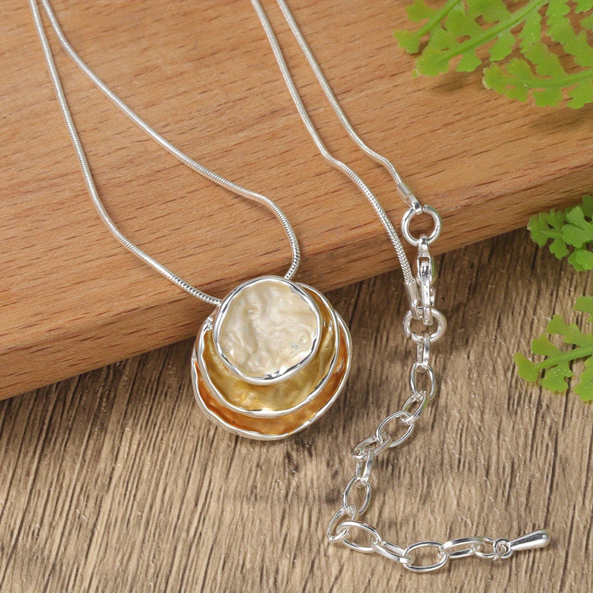 1pc Elegant Blue Enamel Pendant Necklace for Men - Zinc Alloy with Golden Accents, Twisted Rope Chain Design, Sophisticated Accessory for Formal or Casual Attire