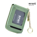 RFID Credit Card Holder, Casual Multi-compartment Wallet, Simple Zip Around Card Case