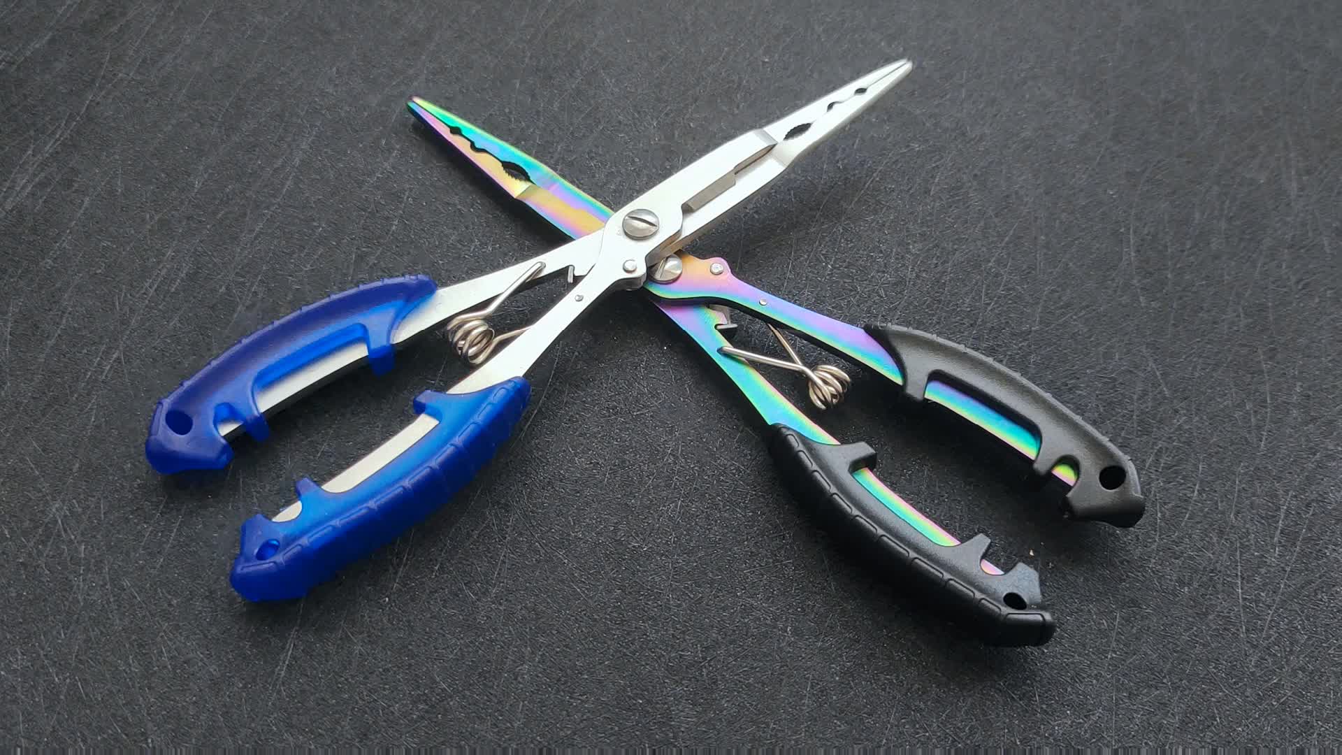 Saltwater Resistant Fishing Pliers with Split Ring Hook Removers, Lanyard & Sheath - Essential Fishing Gear Accessories for Easy Tackle Management - Stainless Steel - For Anglers - Ideal for Saltwater & Freshwater Fishing - G