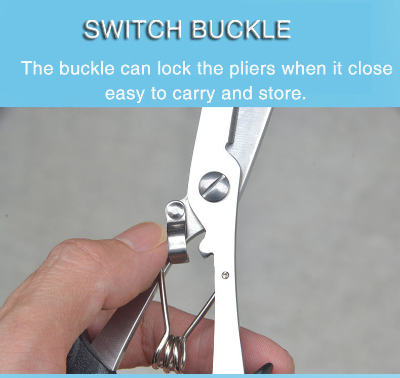 Saltwater Resistant Fishing Pliers with Split Ring Hook Removers, Lanyard & Sheath - Essential Fishing Gear Accessories for Easy Tackle Management - Stainless Steel - For Anglers - Ideal for Saltwater & Freshwater Fishing - G