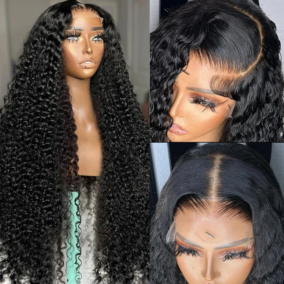 Deep Wave 13x6 HD Lace Frontal Human Hair Wig 250 High Density Brazilian Curly Water Wave Lace Frontal Wigs For Women CEXXY