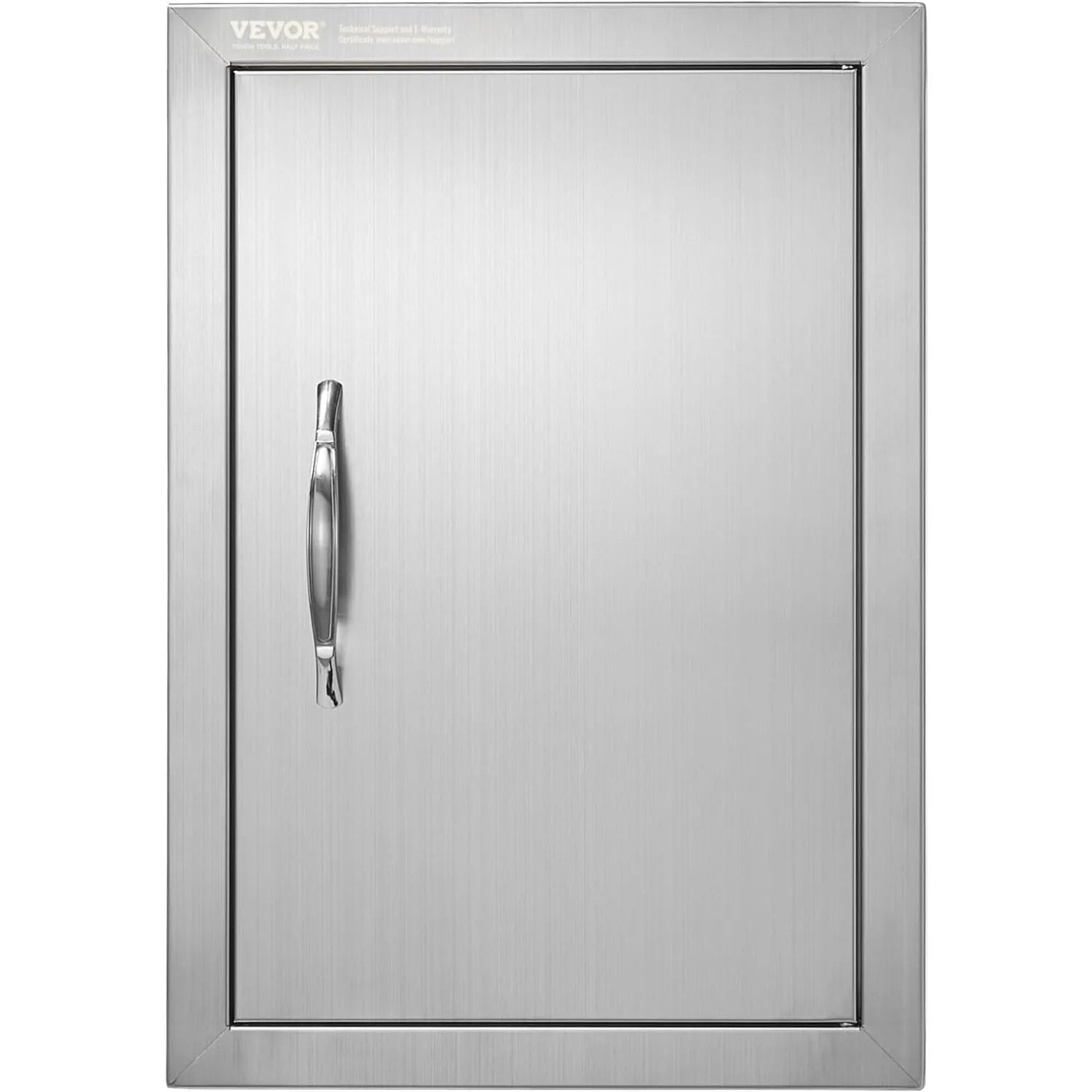 BBQ Access Door, 14W x 20H Inch Single Outdoor Kitchen Door, Stainless Steel Flush Mount Door, Wall Vertical Door with Handle