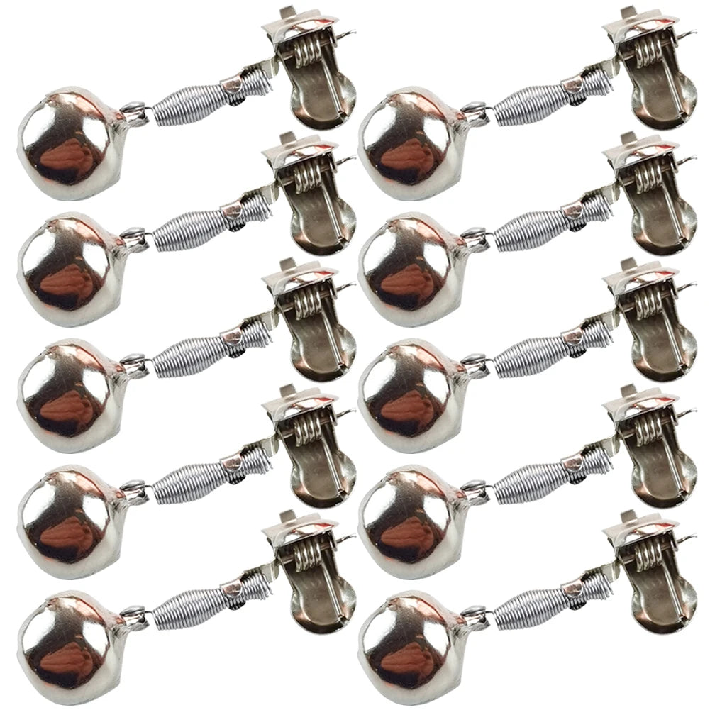 5/10PCS Rod Tip Clamp Fishing Pole Fish Bite Lure Alarm Alert Adjustable Metal Fish Alarm Bells Tackle Fishing Accessories