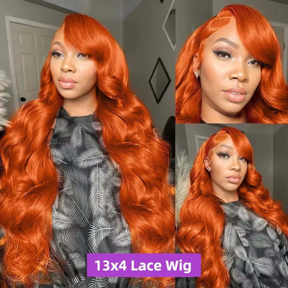 Mossily Ginger Human Hair Wig Body Wave Orange Ginger Hd Lace Wig 13x6 Human Hair 13x4 Lace Frontal Colored Human Hair Wigs