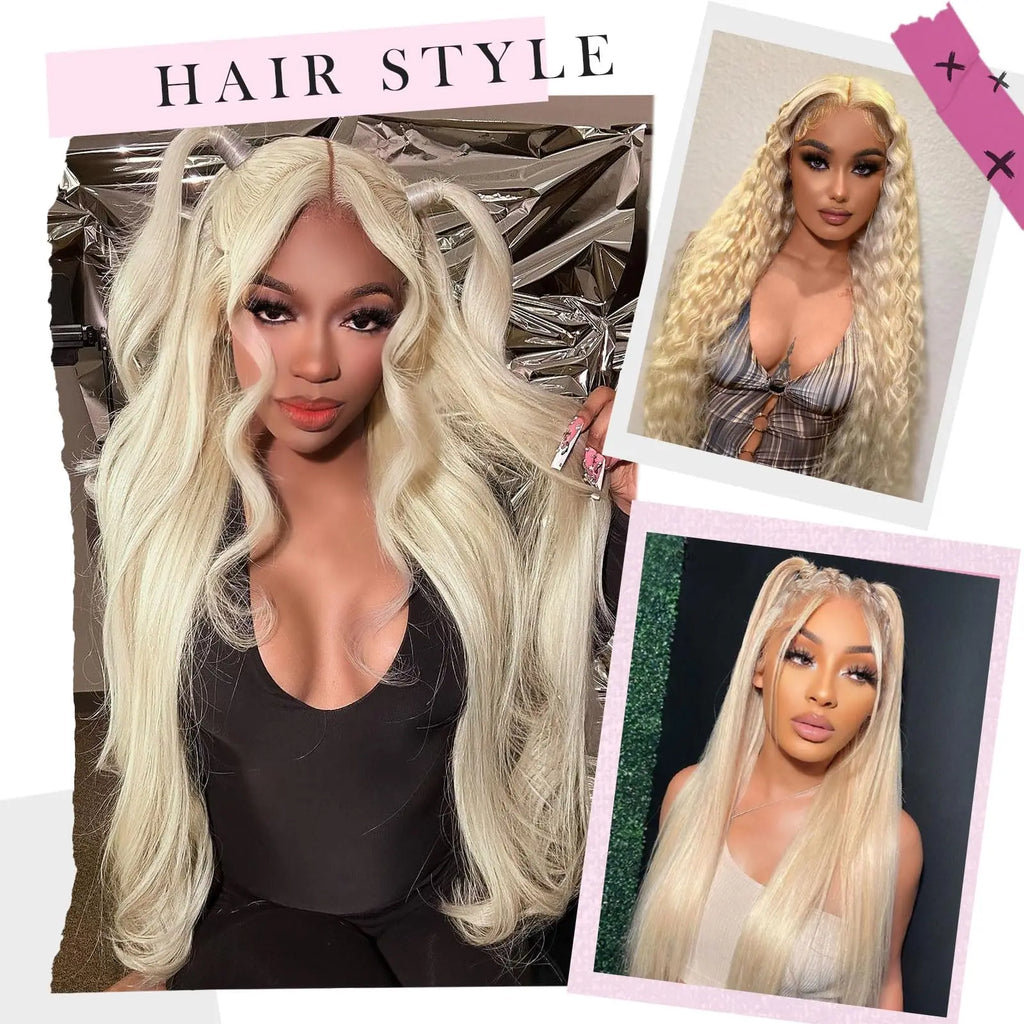 38 Inch 613 Lace Front Wig 210 Density Human Hair 13x6 Blonde glueless wigs Human Hair Body Wave HD Brazilian Lace Frontal Wig