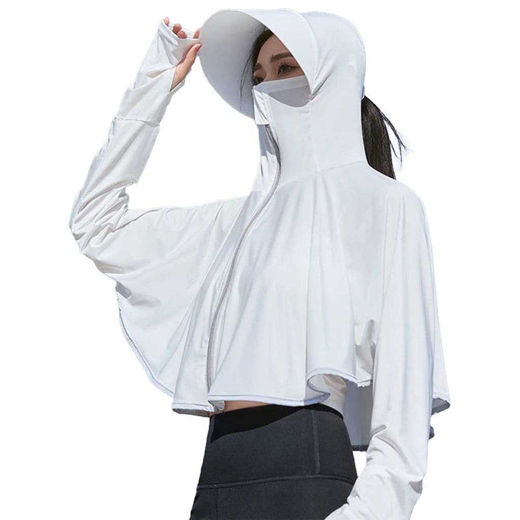 Outdoor Sun Protection Jackets Lightweight Shirts UV Blocking Hoodie with Mask for Motorcycle Cycling Riding
