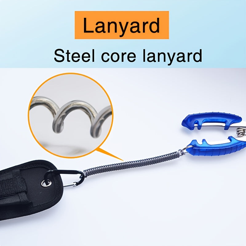 Saltwater Resistant Fishing Pliers with Split Ring Hook Removers, Lanyard & Sheath - Essential Fishing Gear Accessories for Easy Tackle Management - Stainless Steel - For Anglers - Ideal for Saltwater & Freshwater Fishing - G